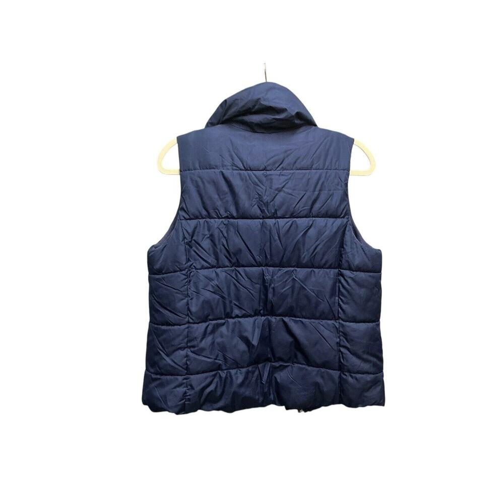 Old Navy Women's Navy Fleece Lined Full Zip Collared Puffer Vest Size Medium - Picture 2 of 13